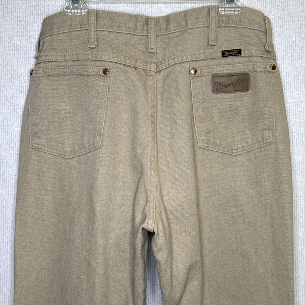 Wrangler Cowboy Cut Jeans Mens 36x34 Tan 936TAN Western Slim Fit Heavyweight Den - Picture 8 of 13